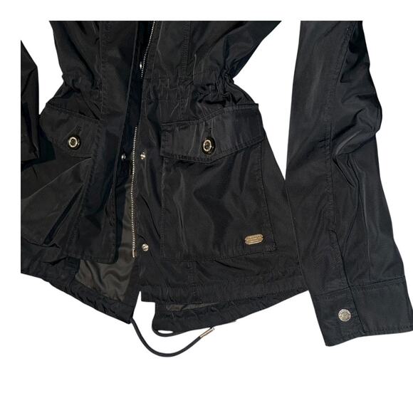 Abercrombie & Fitch Women's extra small Black NYLON PARKA Coat rain jacket - Picture 10 of 10